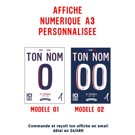 Affiche Numérique PSG Personnalisée