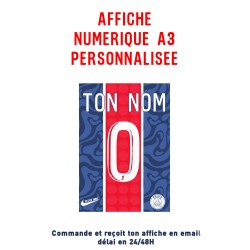 Affiche Numérique PSG Personnalisée bleu & rouge