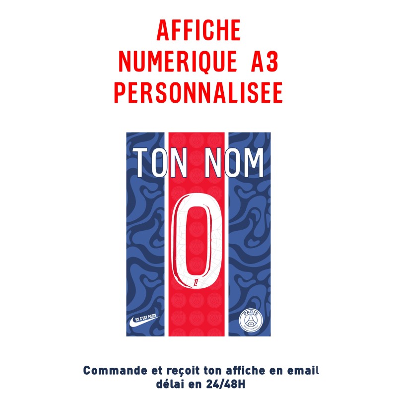 Affiche Numérique PSG Personnalisée bleu & rouge