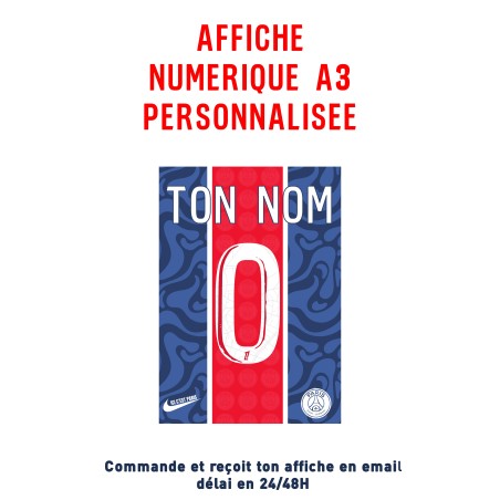 Affiche Numérique PSG Personnalisée bleu & rouge