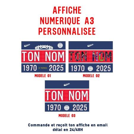 Affiche Numérique PSG Personnalisée Horizontal