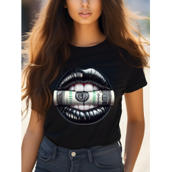 T-shirt Femme Bouche Dollars