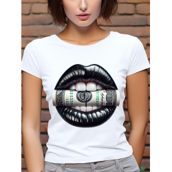 T-shirt Femme Bouche Dollars