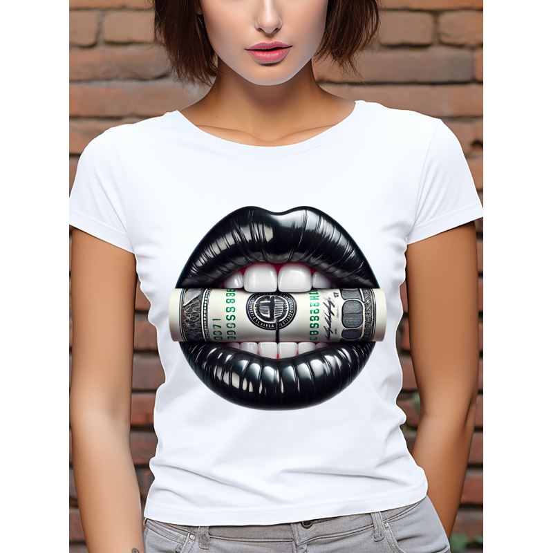 T-shirt Femme Bouche Dollars