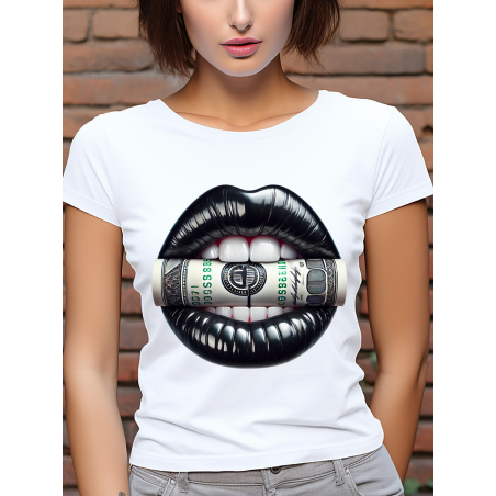 T-shirt Femme Bouche Dollars