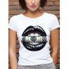 T-shirt Femme Bouche Dollars