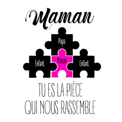 T-shirt Femme Maman pièce du puzzle