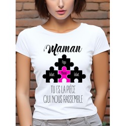 T-shirt Femme Maman pièce du puzzle