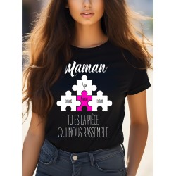 T-shirt Femme Maman pièce du puzzle