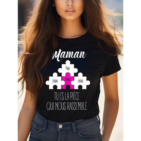 T-shirt Femme Maman pièce du puzzle
