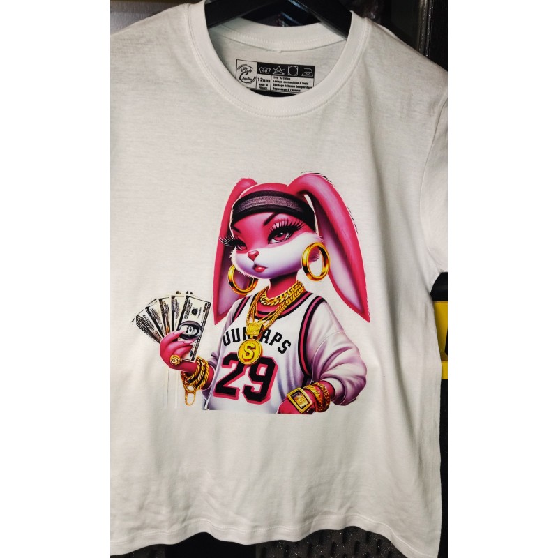 T-shirt enfant fille Gangsta Rabbit