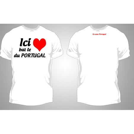 T-shirt Homme Ici bat le coeur du Portugal