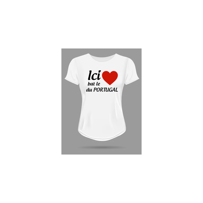 T-shirt Femme Ici bat le coeur du Portugal