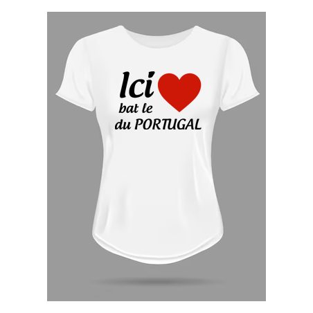 T-shirt Femme Ici bat le coeur du Portugal