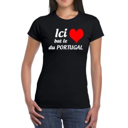 T-shirt Femme Ici bat le coeur du Portugal