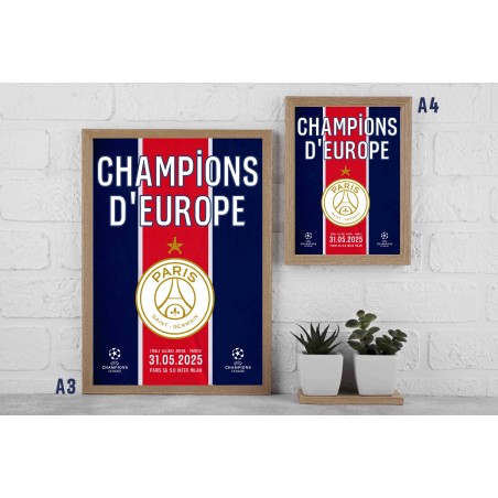 Cadre PSG champions d'Europe A3 ou A4