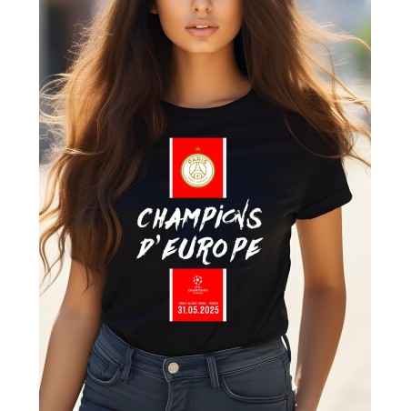 T-shirt Femme PSG Champions D'Europe