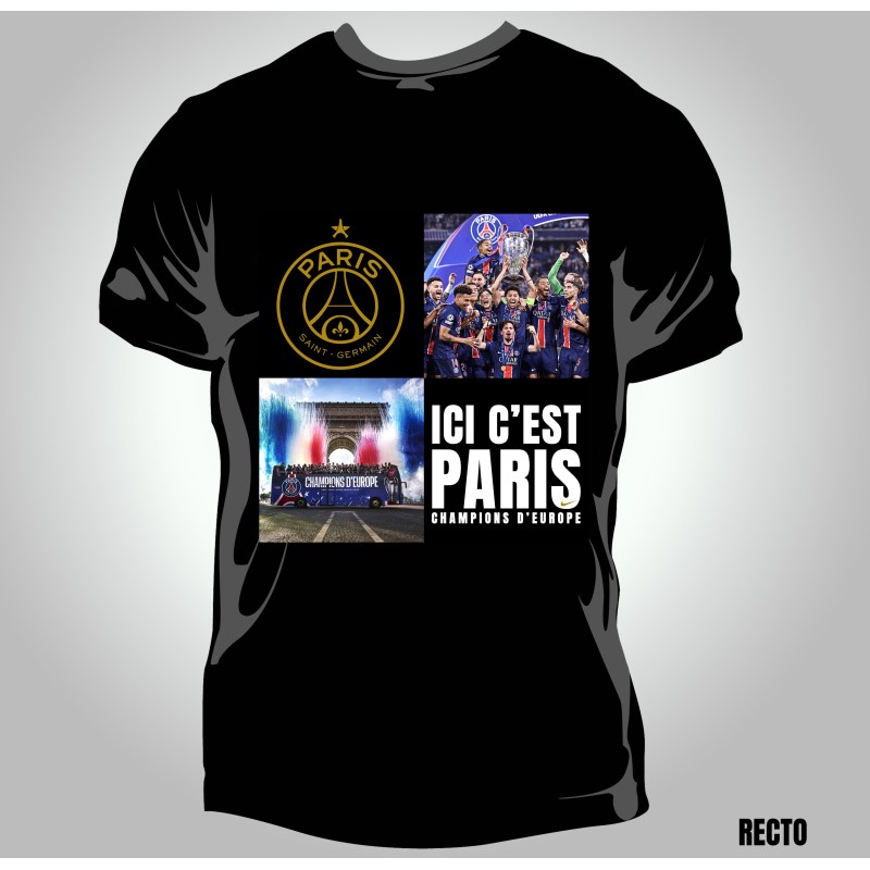T-shirt Homme Paris SG Champions d'europe 2025