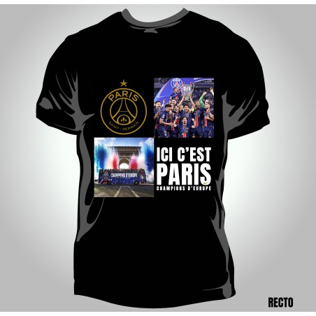 T-shirt Homme Paris SG Champions d'europe 2025