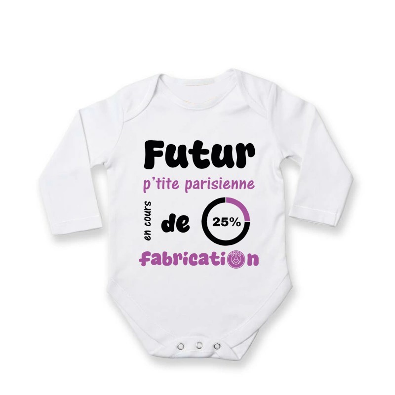 Body Bébé Futur Parisienne Supporter PSG