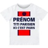 T-shirt Supporter PSG Prénom personnalisé